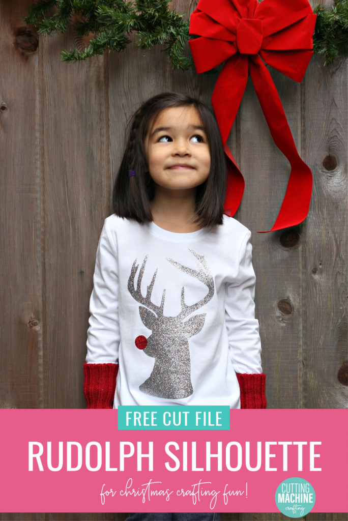 Ready to get some Christmas Crafting done with your Cricut or Silhouette? Download this free Rudolph The Red Nosed Reindeer SVG to make Christmas shirts, mugs, cards and more! #CutFile #SVGFile #ChristmasCrafts #ChristmasCrafting #Rudolph #Reindeer 