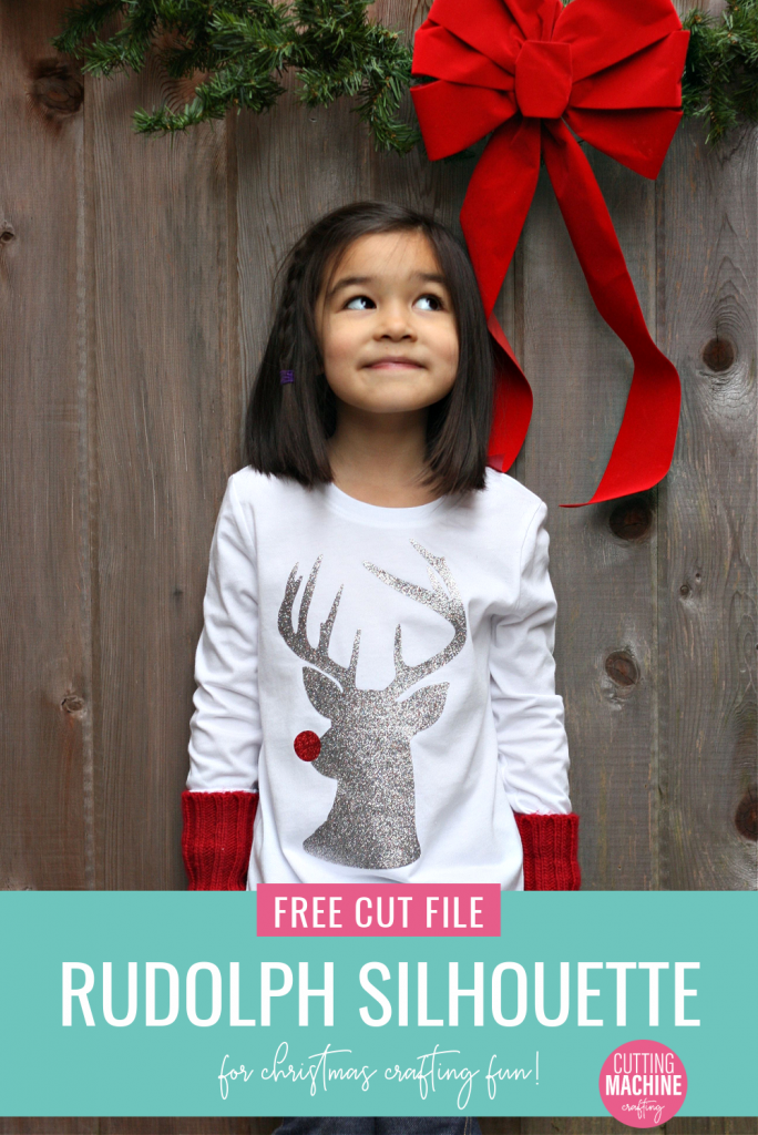 Ready to get some Christmas Crafting done with your Cricut or Silhouette? Download this free Rudolph The Red Nosed Reindeer SVG to make Christmas shirts, mugs, cards and more! #CutFile #SVGFile #ChristmasCrafts #ChristmasCrafting #Rudolph #Reindeer 
