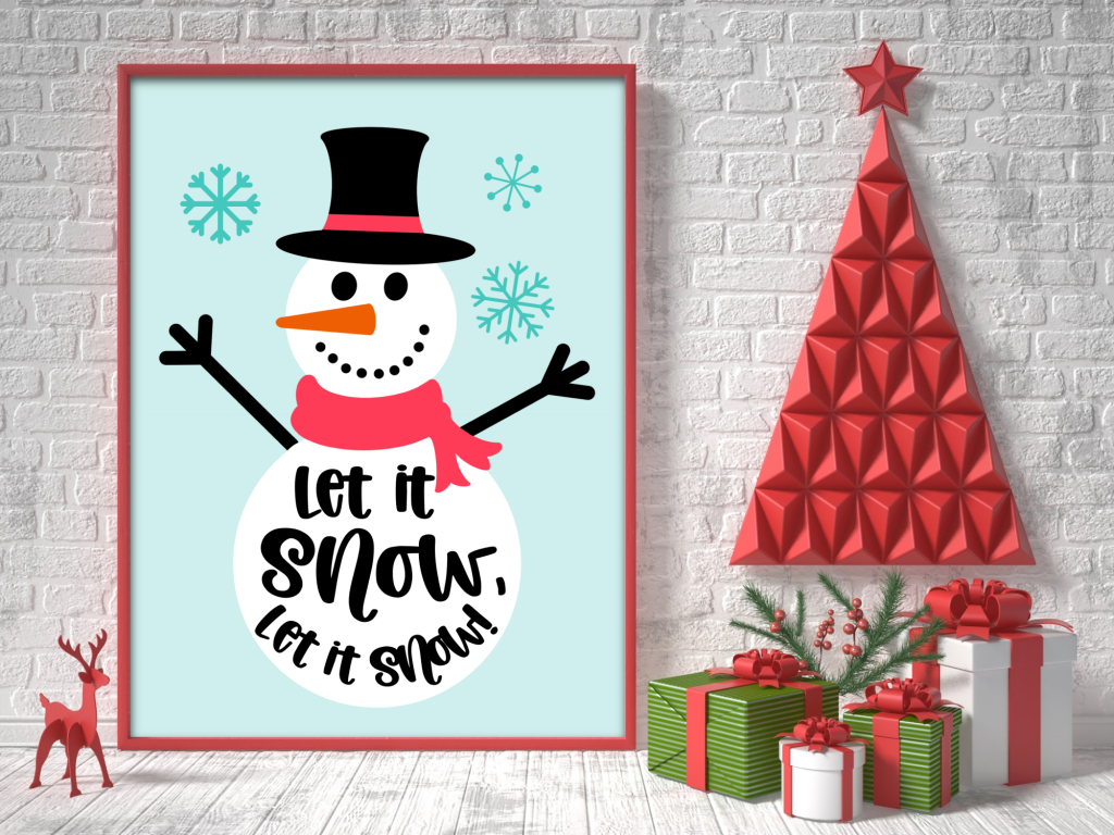 Let it snow with our free adorable snowman SVG File!  We're sharing it along with 17 Free Christmas Cut Files from our creative friends! Perfect for handmade holiday gifts using your Cricut Maker, Cricut Explore, Cricut Joy or SIlhouette Cameo! #ChristmasCrafting #Handmadegifts #CricutCrafts #CricutCreated CricutMade #CricutChristmas #ChristmasCutFiles #ChristmasSVG #NaughtyorNice #DIY #Craft 