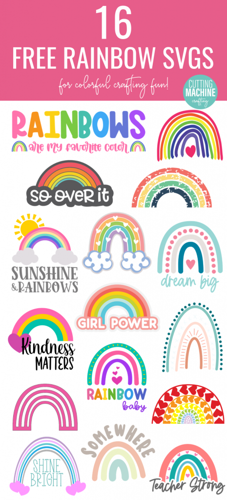 Download 16 free Rainbow cut files including a Rainbow Baby SVG File for making rainbow crafts with your Cricut or Silhouette! #RainbowCrafts #Rainbow #DIY #Crafts #CricutCreated #CricutMade #CricutMaker #Rainbowbaby