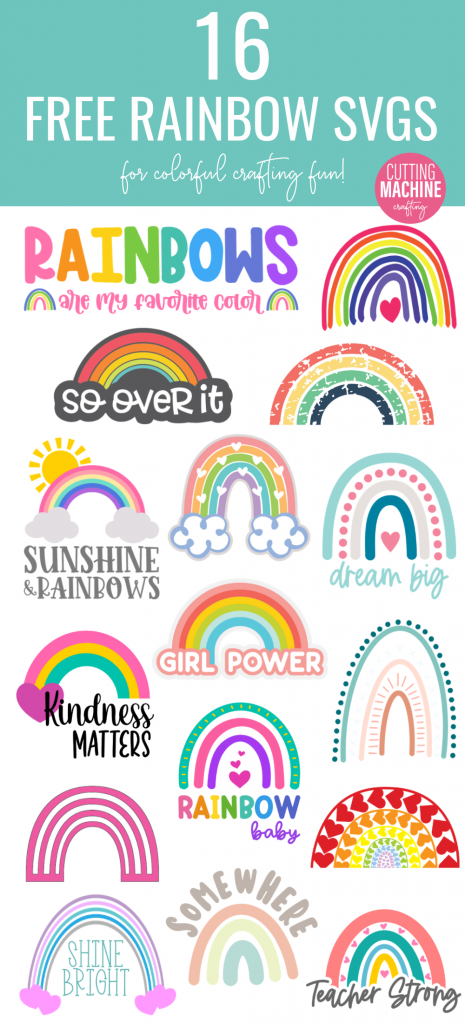 Download 16 free Rainbow cut files including a Rainbow Baby SVG File for making rainbow crafts with your Cricut or Silhouette! #RainbowCrafts #Rainbow #DIY #Crafts #CricutCreated #CricutMade #CricutMaker #Rainbowbaby