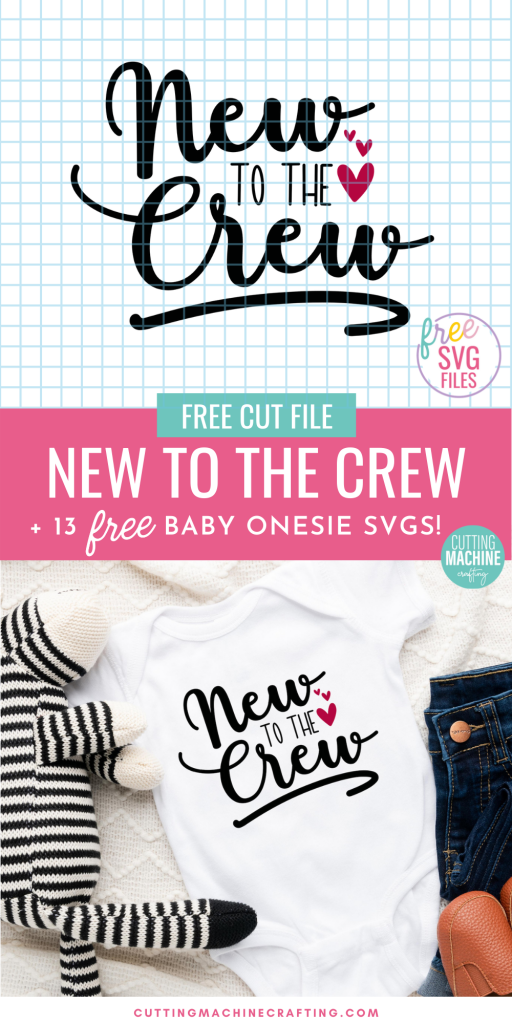 Make a ton of adorable DIY baby onesies for baby showers and newborn gifts using these 13 free Baby SVGs! These designs are just too cute for words! Use your Cricut Maker, Cricut Explore Air 2, Cricut Joy, Silhouette Cameo or other electronic cutting machine to craft DIY baby gifts! Includes a New To The Crew SVG that's perfect for family photos with a newborn! 