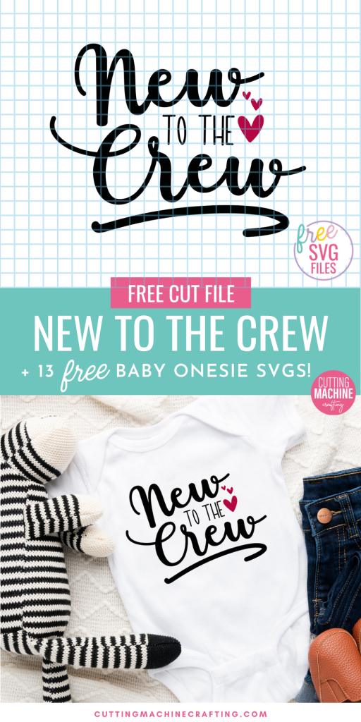 Make a ton of adorable DIY baby onesies for baby showers and newborn gifts using these 13 free Baby SVGs! These designs are just too cute for words! Use your Cricut Maker, Cricut Explore Air 2, Cricut Joy, Silhouette Cameo or other electronic cutting machine to craft DIY baby gifts! Includes a New To The Crew SVG that's perfect for family photos with a newborn!