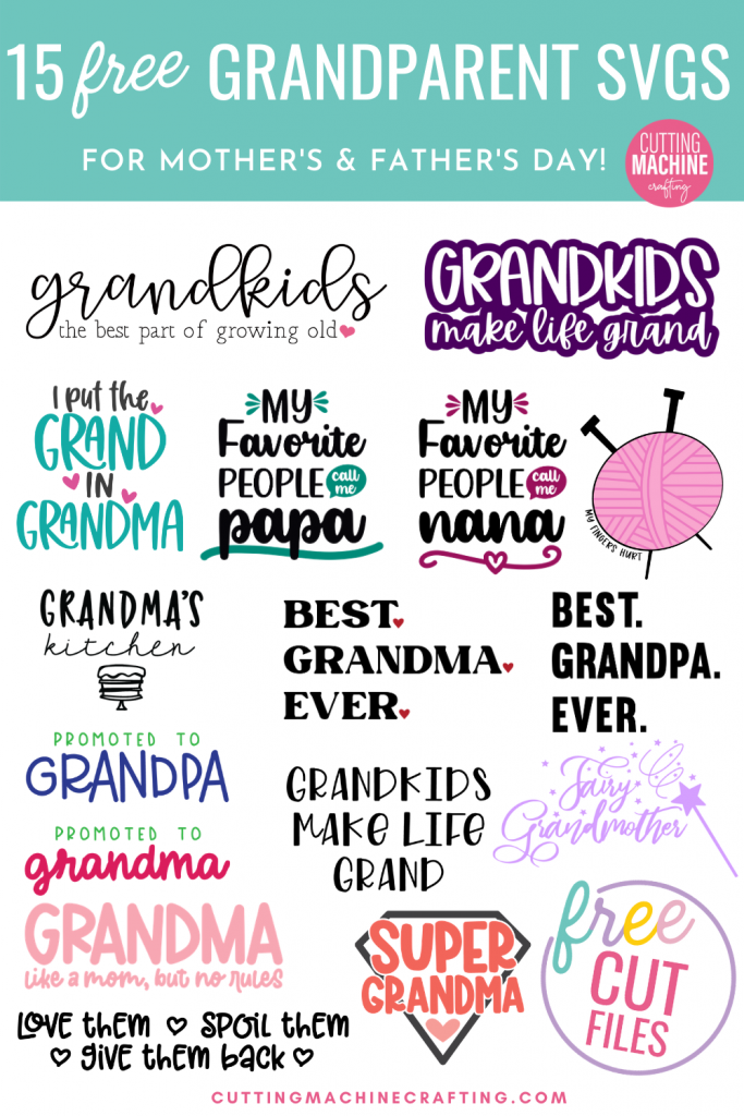 Create a beautiful handmade gift for grandma or grandpa with these 15 free grandparent cut files including Grandkids- The Best Part of Growing Old SVG. Perfect for making Mother's Day, Father's Day, birthdays and Christmas with your Cricut or Silhouette!