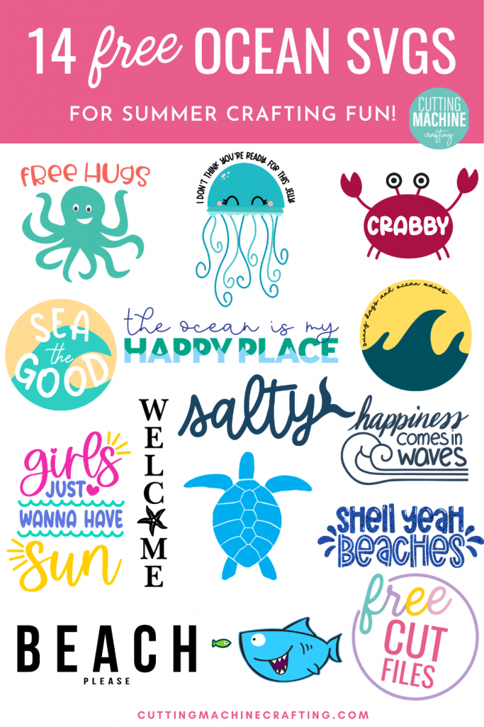 Get in the summer vibe with 14 free ocean SVGs from some of your favorite craft bloggers! Make shirts, tank tops, onesies, beach bags and more using your Cricut Maker, Cricut Explore Air 2, Cricut Joy or other electronic cutting machine. Includes an adorable Crabby Crab Cut File that looks so cute on DIY baby clothing!