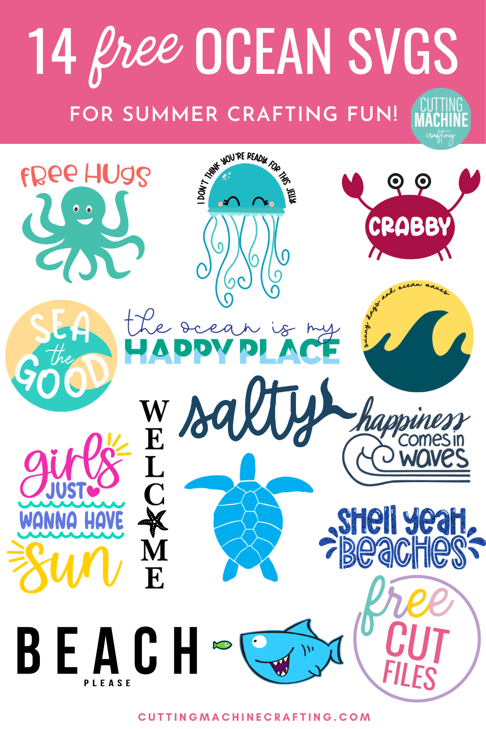 14 Free Ocean Svgs Including Crabby Cut File Cutting Machine Crafts