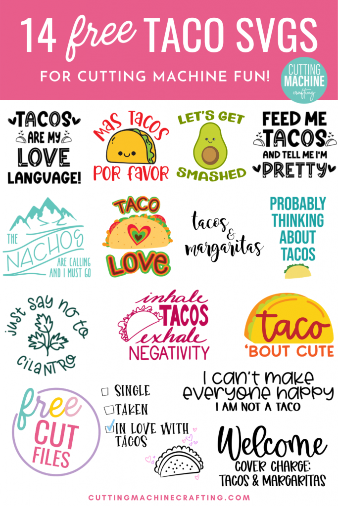 If you love tacos as much as I do, then you are going to want to grab these 14 free taco cut files including a Tacos Are My Love Language SVG! Make shirts, tank tops, mugs, beach bags and more using your Cricut Maker, Cricut Explore Air 2, Cricut Joy or other electronic cutting machine to express just how taco crazy you are!