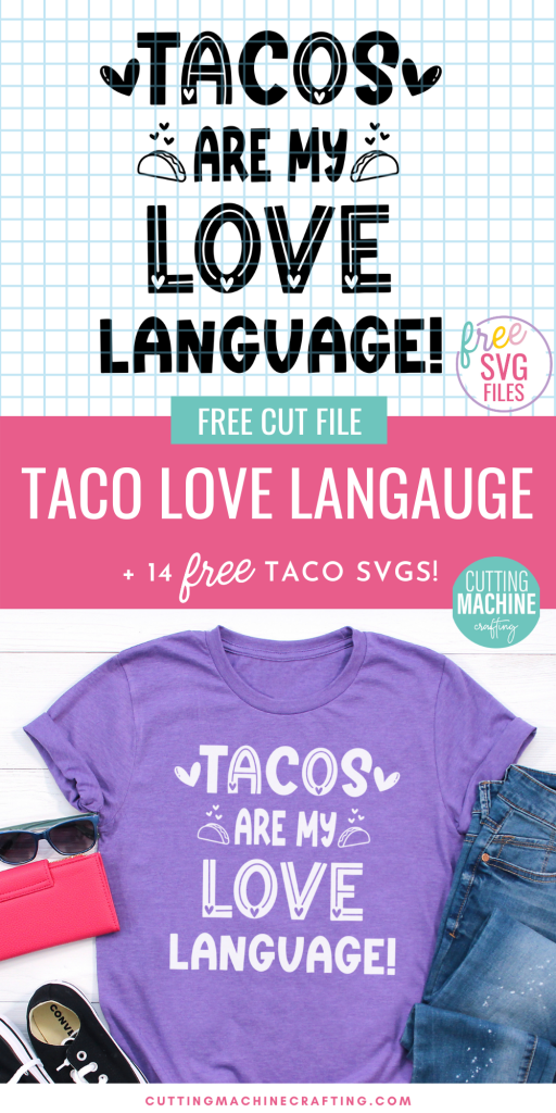 If you love tacos as much as I do, then you are going to want to grab these 14 free taco cut files including a Tacos Are My Love Language SVG! Make shirts, tank tops, mugs, beach bags and more using your Cricut Maker, Cricut Explore Air 2, Cricut Joy or other electronic cutting machine to express just how taco crazy you are!