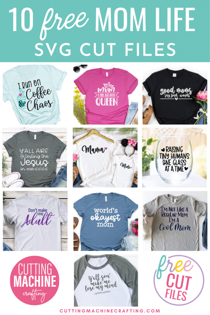 Make adorable DIY Mama and Mini shirts using these free Mommy and Me SVG Files. Perfect for new moms, Mother's Day, baby showers and more! Make onesies, tshirts, sweatshirts or hoodies for Mom and her little one using your Cricut Maker, Cricut Explore Air 2, Cricut Joy or other electronic cutting machine. Also includes links to 10 Mom Life Cut Files!