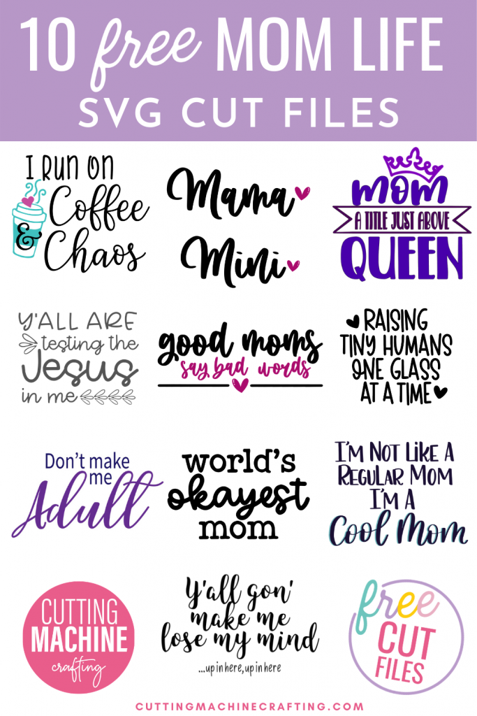 Make adorable DIY Mama and Mini shirts using these free Mommy and Me SVG Files. Perfect for new moms, Mother's Day, baby showers and more! Make onesies, tshirts, sweatshirts or hoodies for Mom and her little one using your Cricut Maker, Cricut Explore Air 2, Cricut Joy or other electronic cutting machine. Also includes links to 10 Mom Life Cut Files!